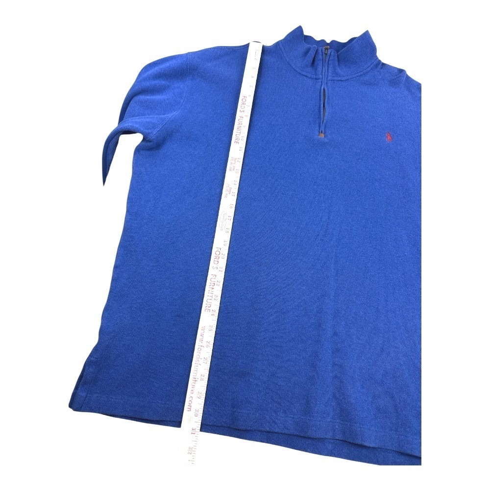 Polo Ralph Lauren Mens 2XLT Tall Royal Blue Cotton Quarter Zip Pullover Sweater - Picture 4 of 7
